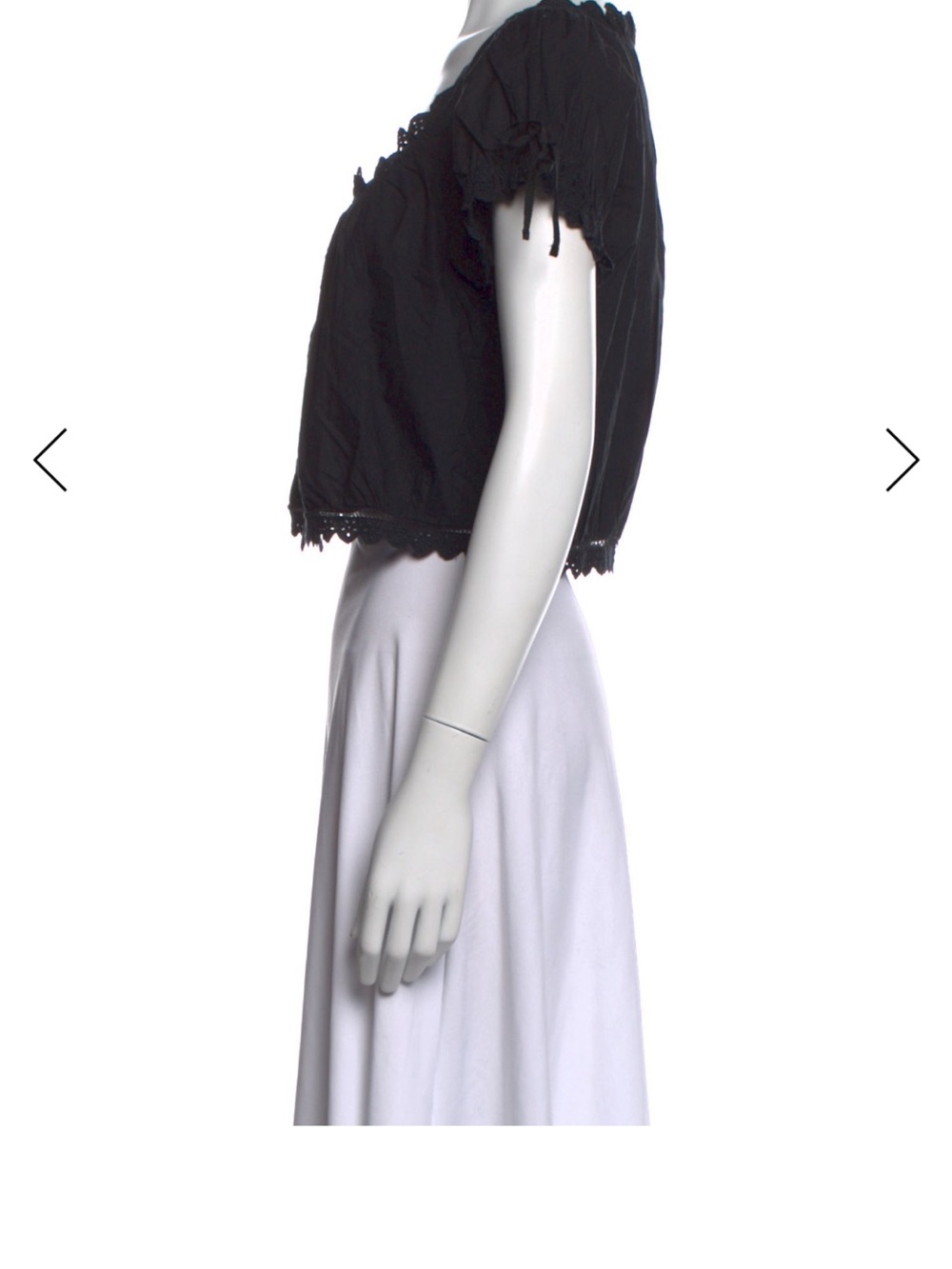 Doen Black Eyelet Peasant Blouse Nera Top - Picture 5 of 5